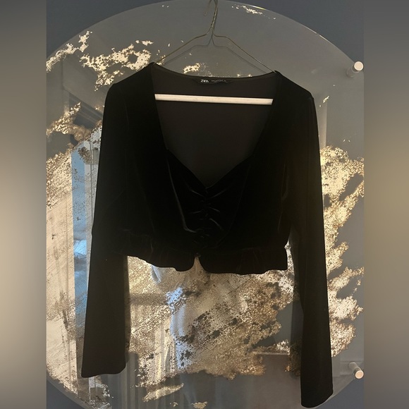 Zara Velvet Crop Top - Picture 3 of 5